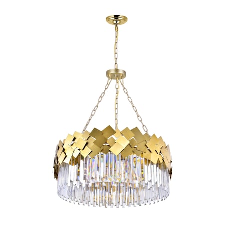 Cwi Lighting Panache 8 Light Down Chandelier With Medallion Gold Finish 1100P32-8-169